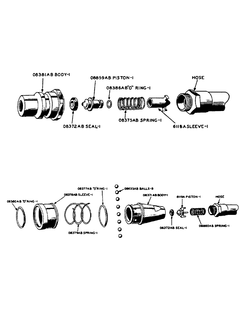 Схема запчастей Case IH DV-SERIES - (168) - HYDRAULIC SINGLE AND DUAL CONTROL UNIT, 4025AA BREAK AWAY SELF SEALING COUPLING PLUG (08) - HYDRAULICS