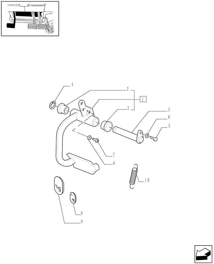 Схема запчастей Case IH JX1070U - (1.95.2) - CLUTCH CONTROL (10) - OPERATORS PLATFORM/CAB