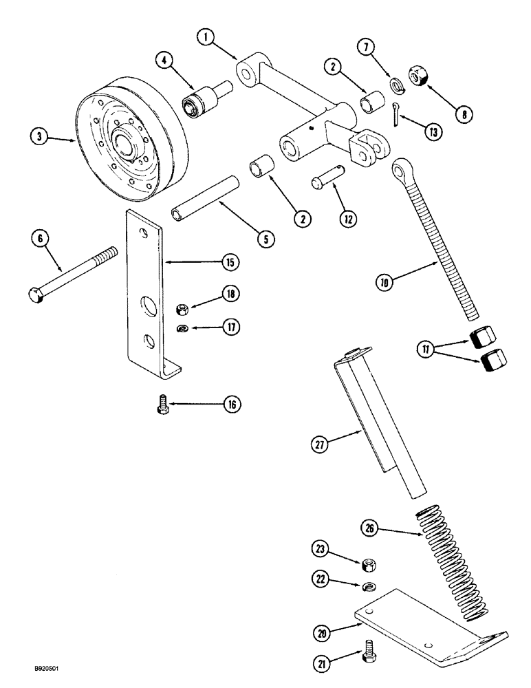 Схема запчастей Case IH 2044 - (9C-14) - FRONT FAN IDLER PULLEY LINKAGE, 2044 COTTON PICKER (15) - HANDLING SYSTEM