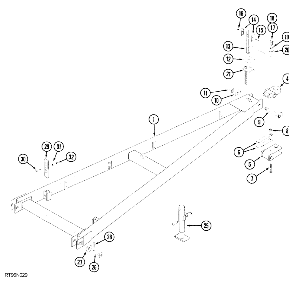 Схема запчастей Case IH 5850 - (09-82) - FLOATING HITCH, FRONT HITCH (09) - CHASSIS