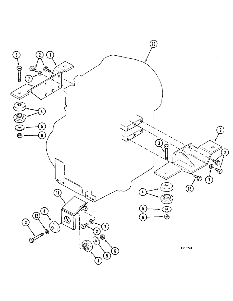 Схема запчастей Case IH 9270 - (6-005A) - TRANSMISSION MOUNTING SYNCHROSHIFT TRACTOR (06) - POWER TRAIN