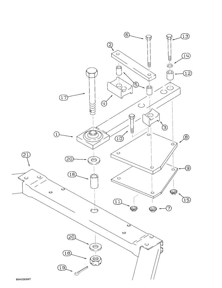 Схема запчастей Case IH 7100 - (9-062) - HITCH LINKS, FOUR DRILL, INNER, MACHINES BUILT 1985 AND AFTER, WITH HITCH P.I.N. 501 AND AFTER (09) - CHASSIS/ATTACHMENTS