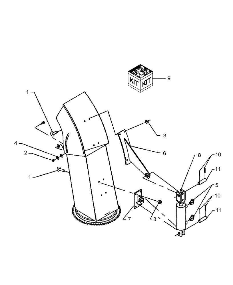 Схема запчастей Case IH BS163 - (215) - HYDRAULIC CHUTE DEFLECTOR - 716864026 