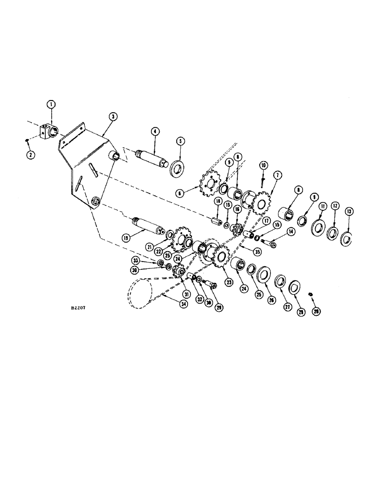 Схема запчастей Case IH F345 - (12) - MAIN DRIVE SPROCKETS AND TIGHTENERS, MODEL 800 (58) - ATTACHMENTS/HEADERS