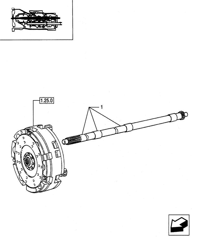 Схема запчастей Case IH JX80 - (1.25.3) - P.T.O. TRANSMISSION COUPLING (03) - TRANSMISSION