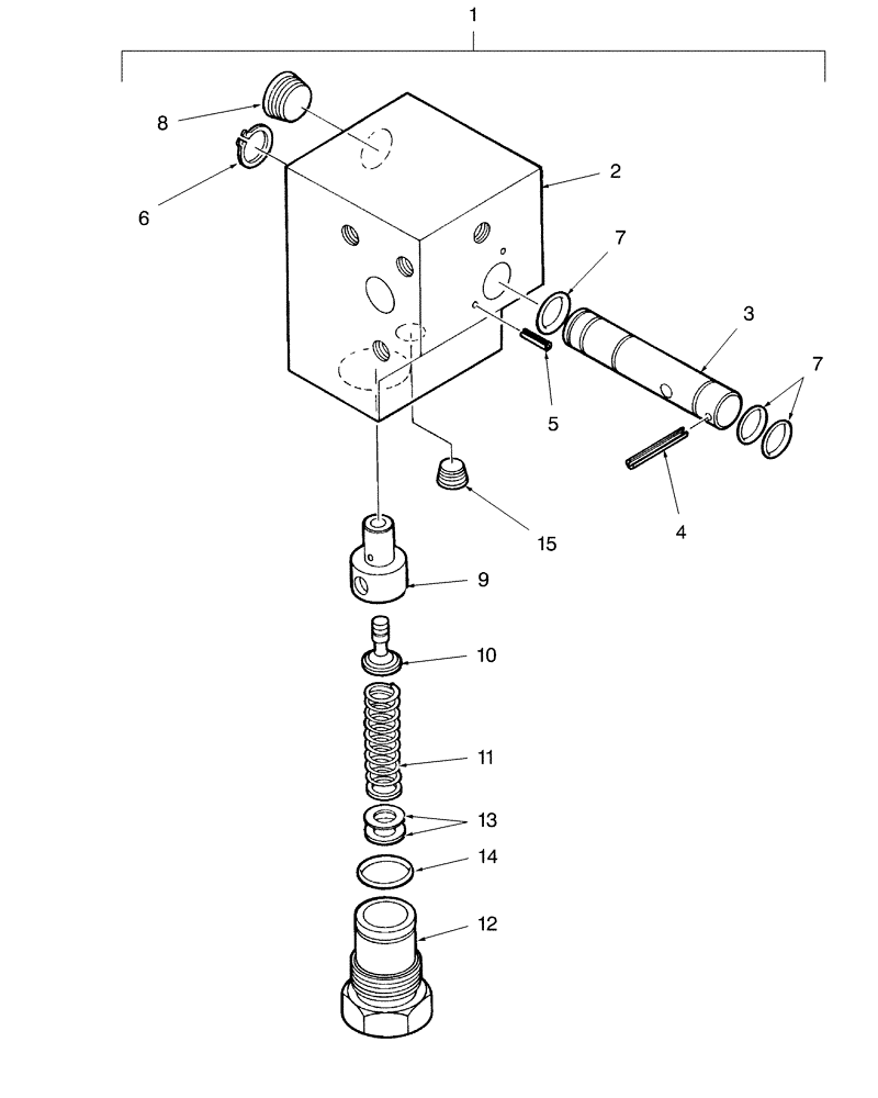 Схема запчастей Case IH D33 - (05M01) - MANIFOLD DIVERTER BLOCK - SBA340015500 (07) - HYDRAULIC SYSTEMS