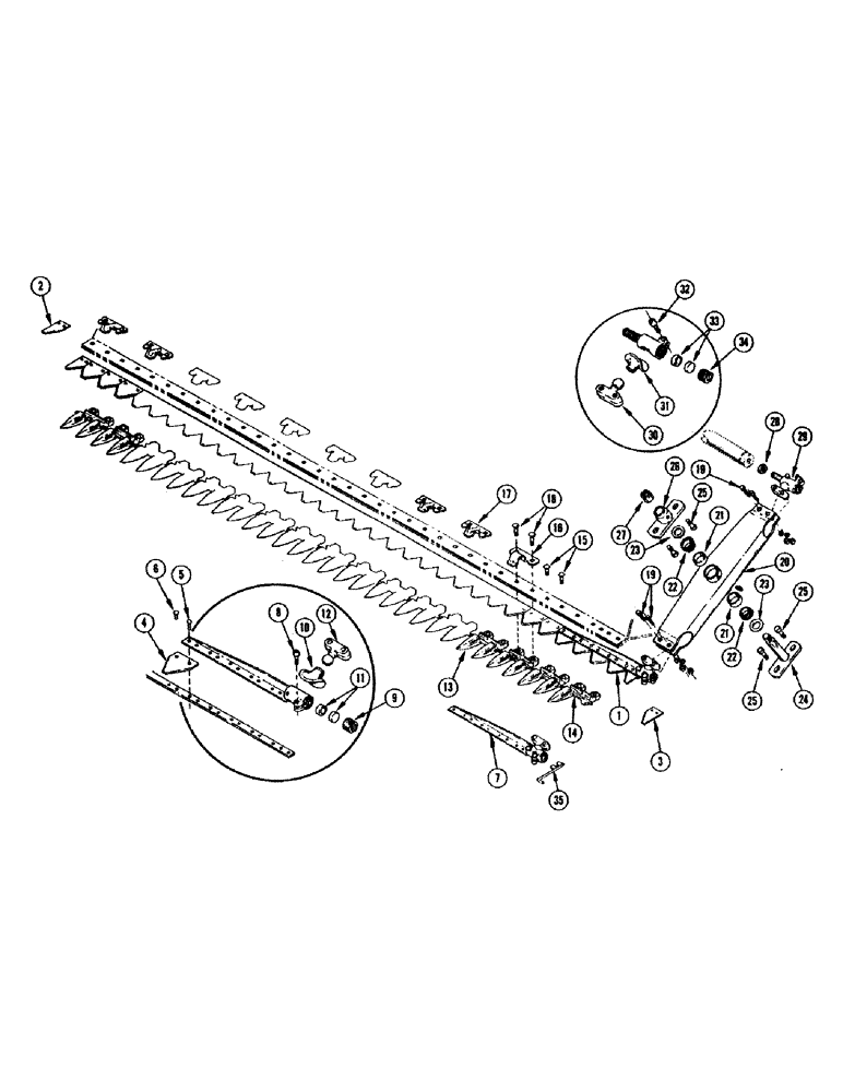 Схема запчастей Case IH 655 - (38) - SICKLE AND SWAYBAR 