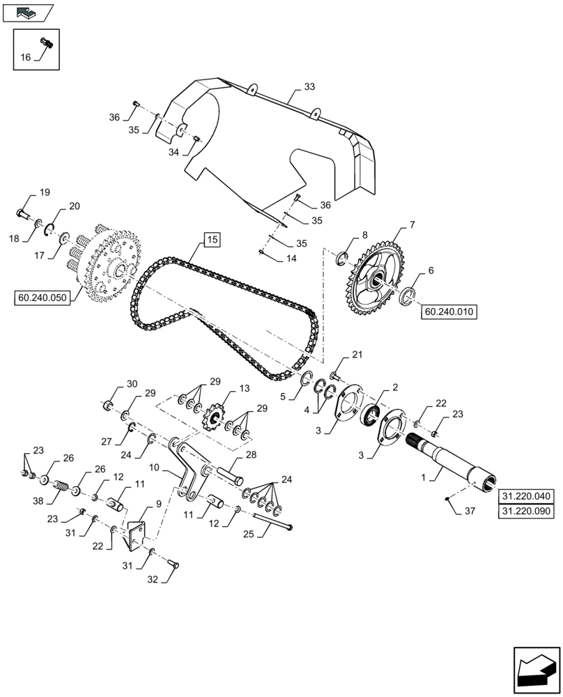 Схема запчастей Case IH LB434S - (60.240.040) - PACKER DRIVE - C150 (60) - PRODUCT FEEDING