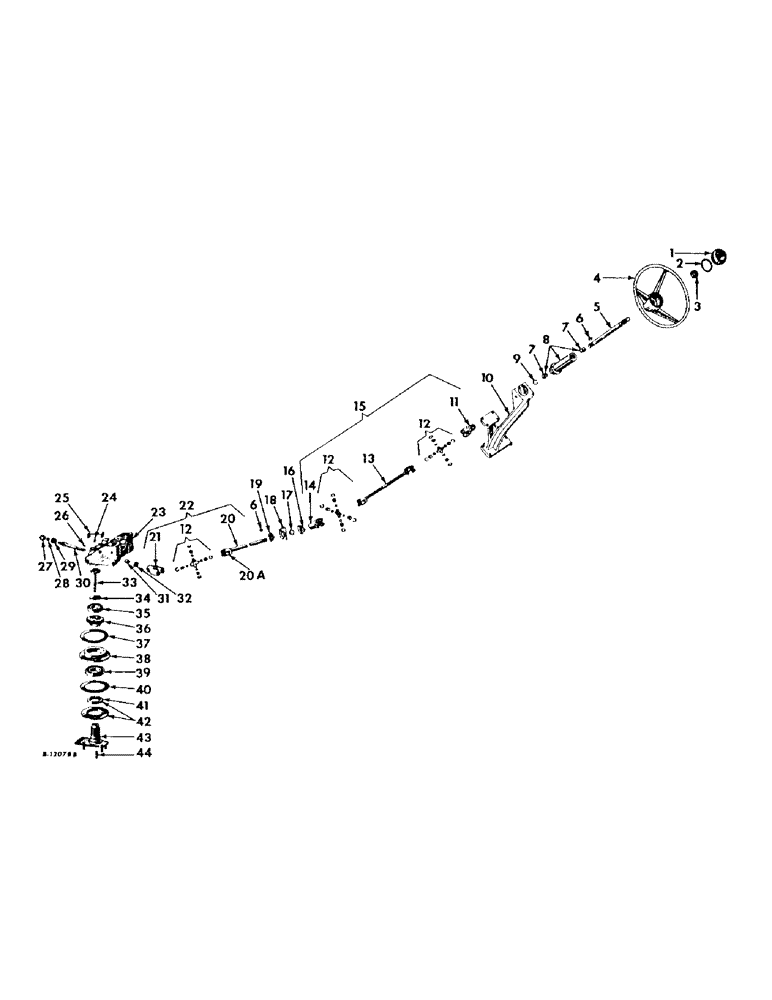 Схема запчастей Case IH 340 - (163) - STEERING MECHANISM, FARMALL 340 SERIES Steering Mechanism