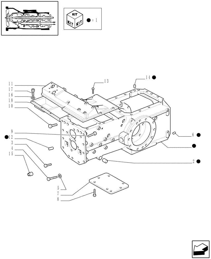 Схема запчастей Case IH JX80 - (1.21.0[02C]) - TRACTOR BODY - CAPS AND COVERS - D6864 (03) - TRANSMISSION