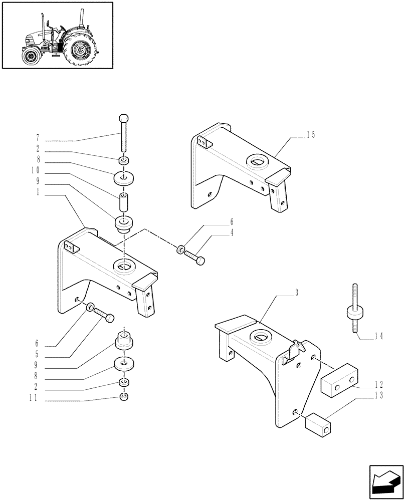 Схема запчастей Case IH JX90 - (1.87.0/02[02]) - (VAR.007) NA PACKAGE - SUPPORTS - L/CAB (08) - SHEET METAL