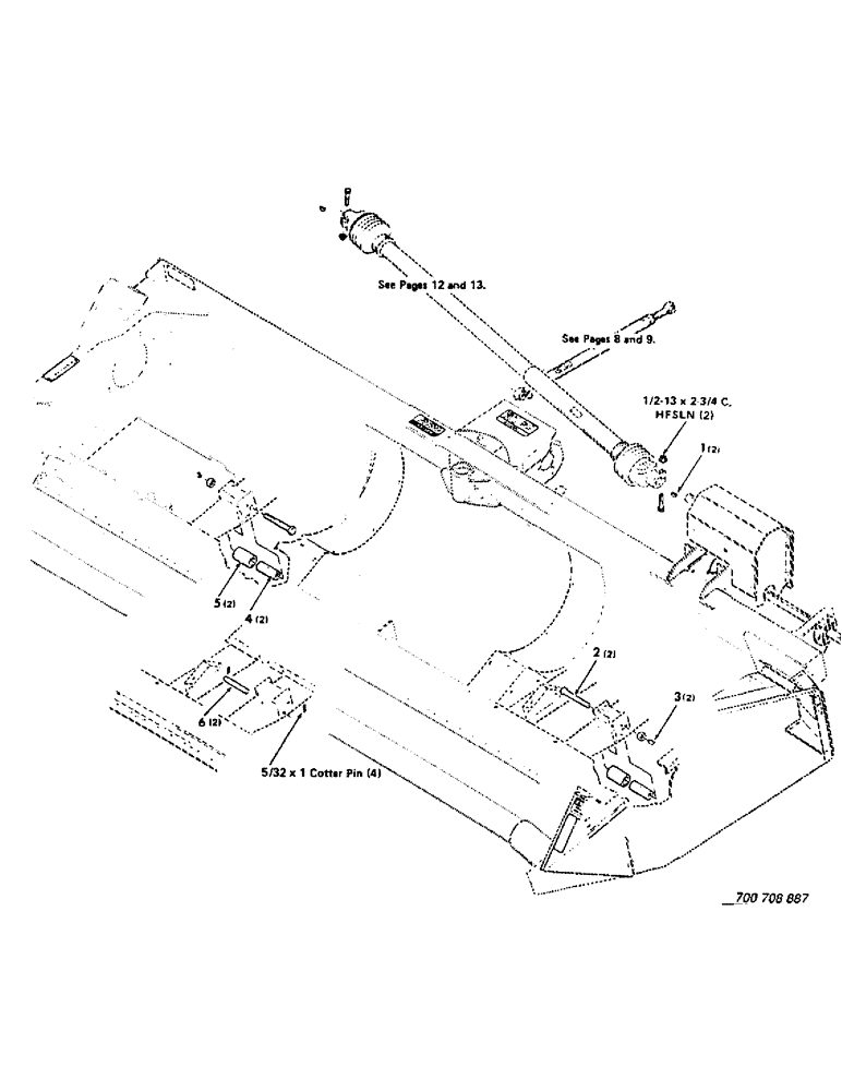 Схема запчастей Case IH 8830 - (10) - HEADER SUPPORT PIVOT AND POWERLINE ASSEMBLY (58) - ATTACHMENTS/HEADERS