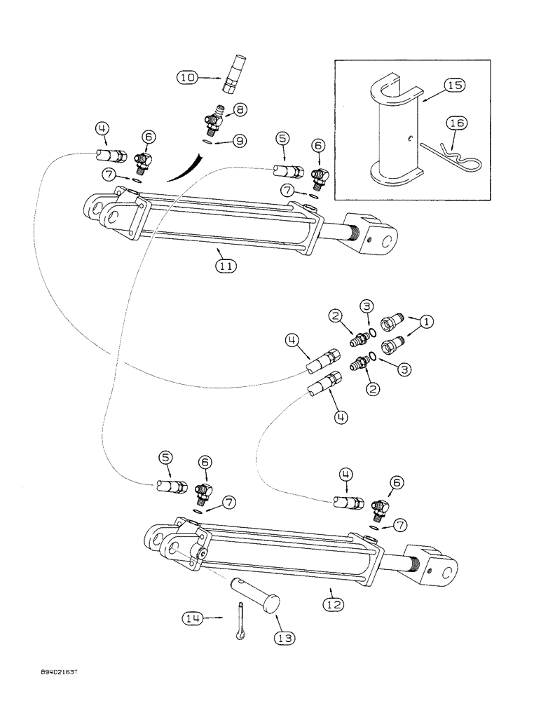 Схема запчастей Case IH 5400 - (8-30) - HYDRAULIC SYSTEM, PRESSURE TO TRANSPORT LIFT CYLINDERS (08) - HYDRAULICS