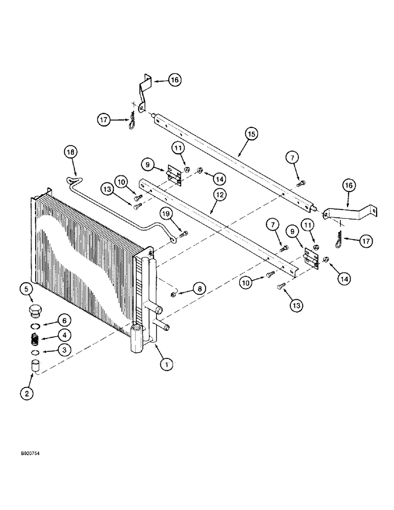 Схема запчастей Case IH 2022 - (6-10) - AUXILIARY OIL COOLER AND SUPPORTS (03) - POWER TRAIN