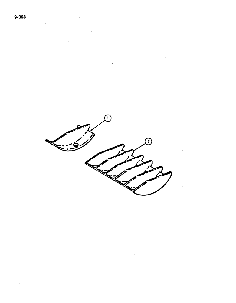 Схема запчастей Case IH 782 - (9-368) - ALUMINUM DEEP RIB COMPRESSOR PLATES - LOW DRUM (09) - CHASSIS ATTACHMENTS