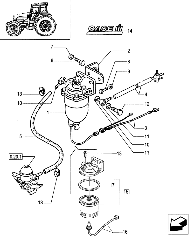 Схема запчастей Case IH JX95 - (0.20.0/01) - VAR - 130, 334296 - FUEL FILTER - TIER 2 ENGINE (01) - ENGINE