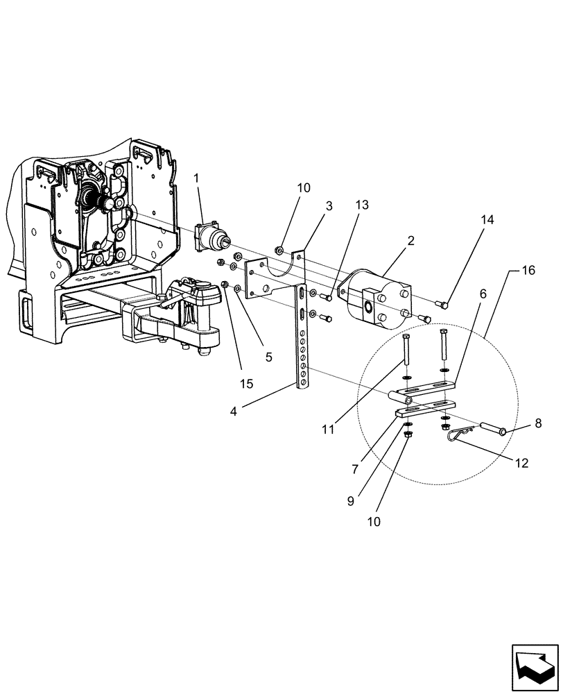 Схема запчастей Case IH 1240 - (35.124.01) - HITCH TORQUE RESTRAINT KIT - MX MAGNUM TRACTORS WITH HEAVY DUTY DRAWBARS (35) - HYDRAULIC SYSTEMS