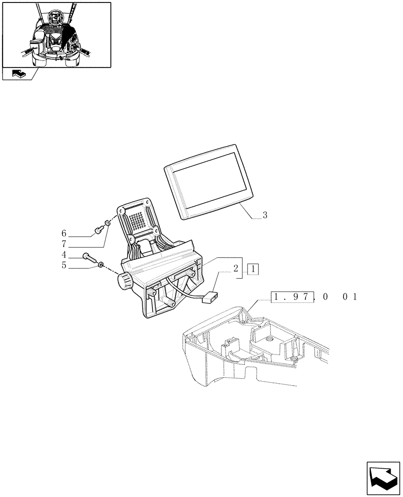 Схема запчастей Case IH MAXXUM 110 - (1.76.0/01[01]) - VIRTUAL TERMINAL (AFS PRO 300) AND REAR ISOBUS - CONTROL DISPLAY (VAR.331761-336761) (06) - ELECTRICAL SYSTEMS