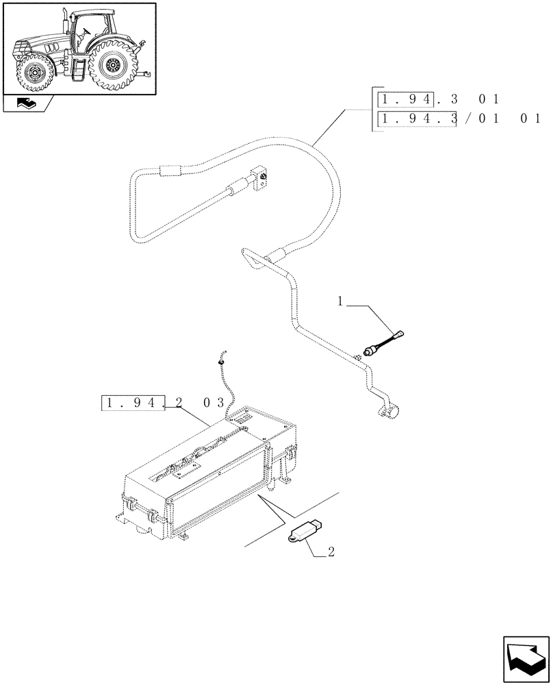 Схема запчастей Case IH MAXXUM 110 - (1.75.0[09]) - AIR CONDITIONING SENSORS AND SWITCHES (06) - ELECTRICAL SYSTEMS