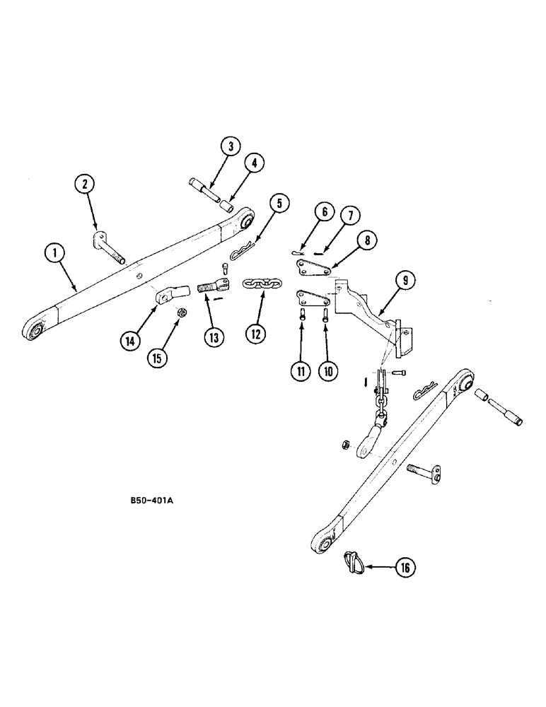 Схема запчастей Case IH 248 - (9-774) - LOWER LINKS - THREE POINT HITCH -, VERSION WITH INSIDE CHECK CHAINS, 248, 385, 485 (09) - CHASSIS