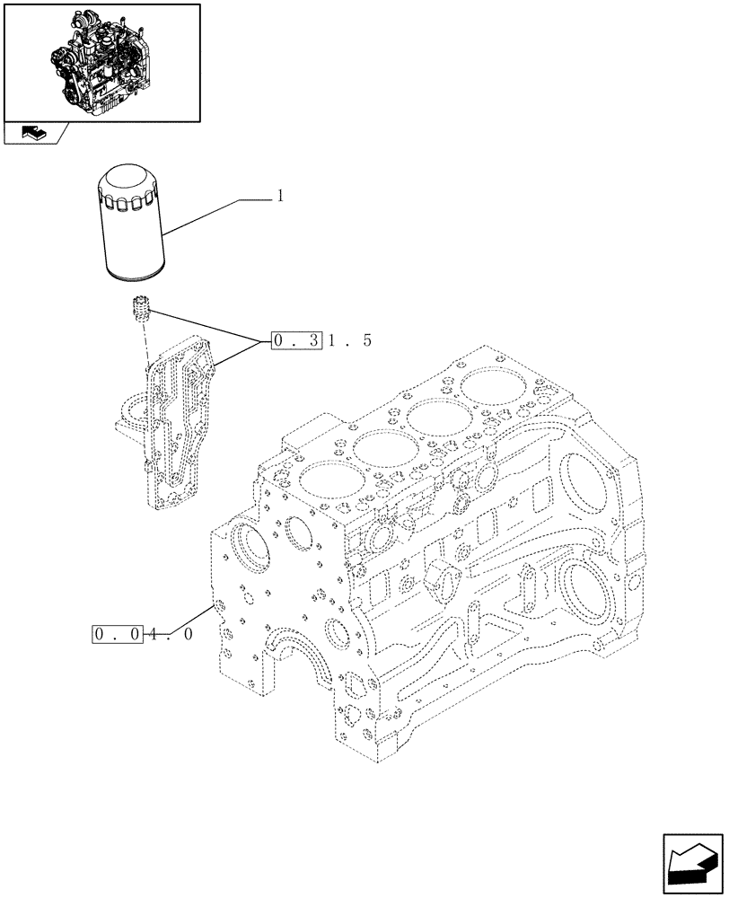 Схема запчастей Case IH FARMALL 85C - (0.30.2) - OIL FILTERS - ENGINE (01) - ENGINE