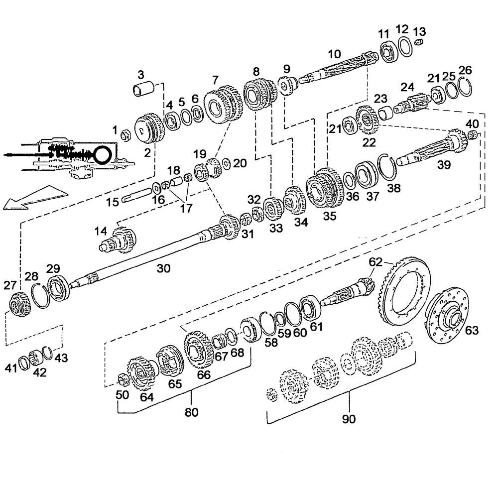 Схема запчастей Case IH C55 - (06-19[01]) - TRANSMISSION WHEEL AND SHAFT (06) - POWER TRAIN