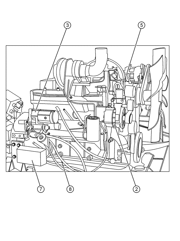 Схема запчастей Case IH SPX3200 - (03-001[02]) - ENGINE GROUP (01) - ENGINE