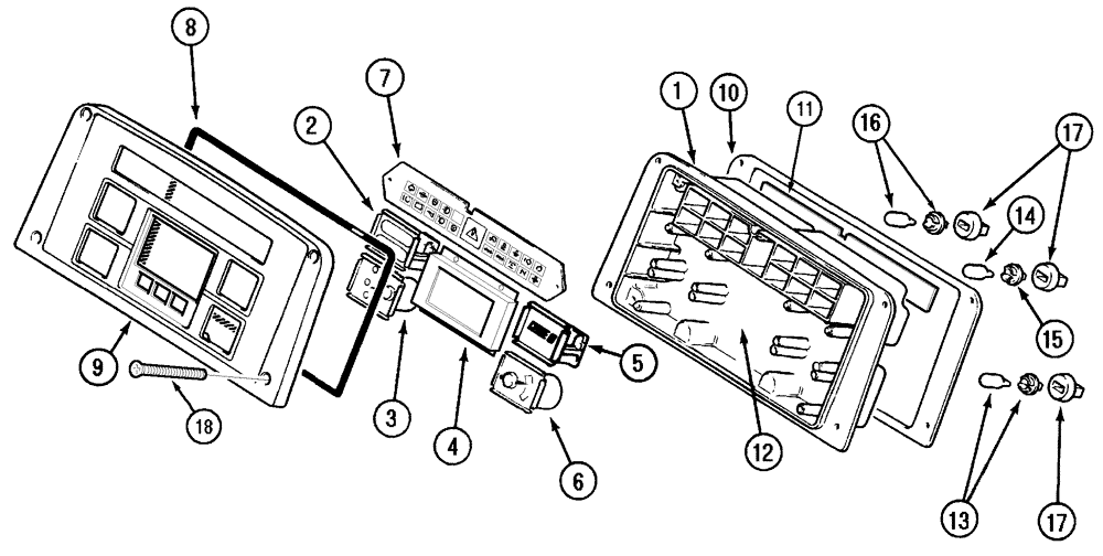 Схема запчастей Case IH MX170 - (04-10) - INSTRUMENT CLUSTER (55) - ELECTRICAL SYSTEMS