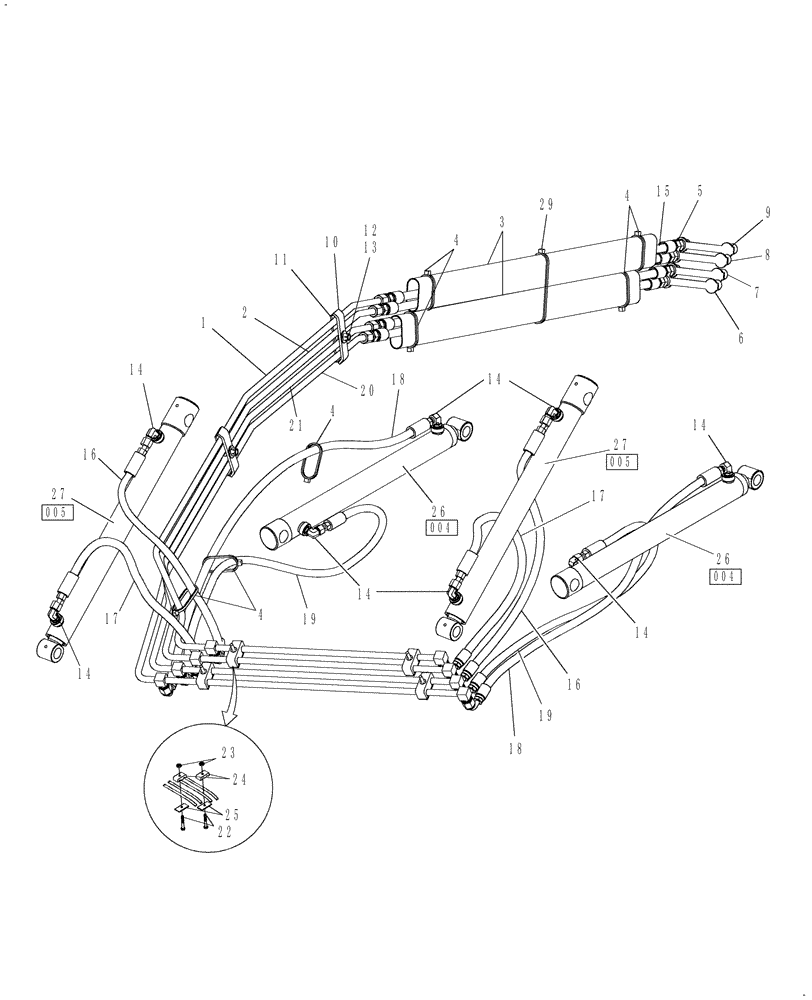 Схема запчастей Case IH LX350 - (003) - HYDRAULICS (35) - HYDRAULIC SYSTEMS