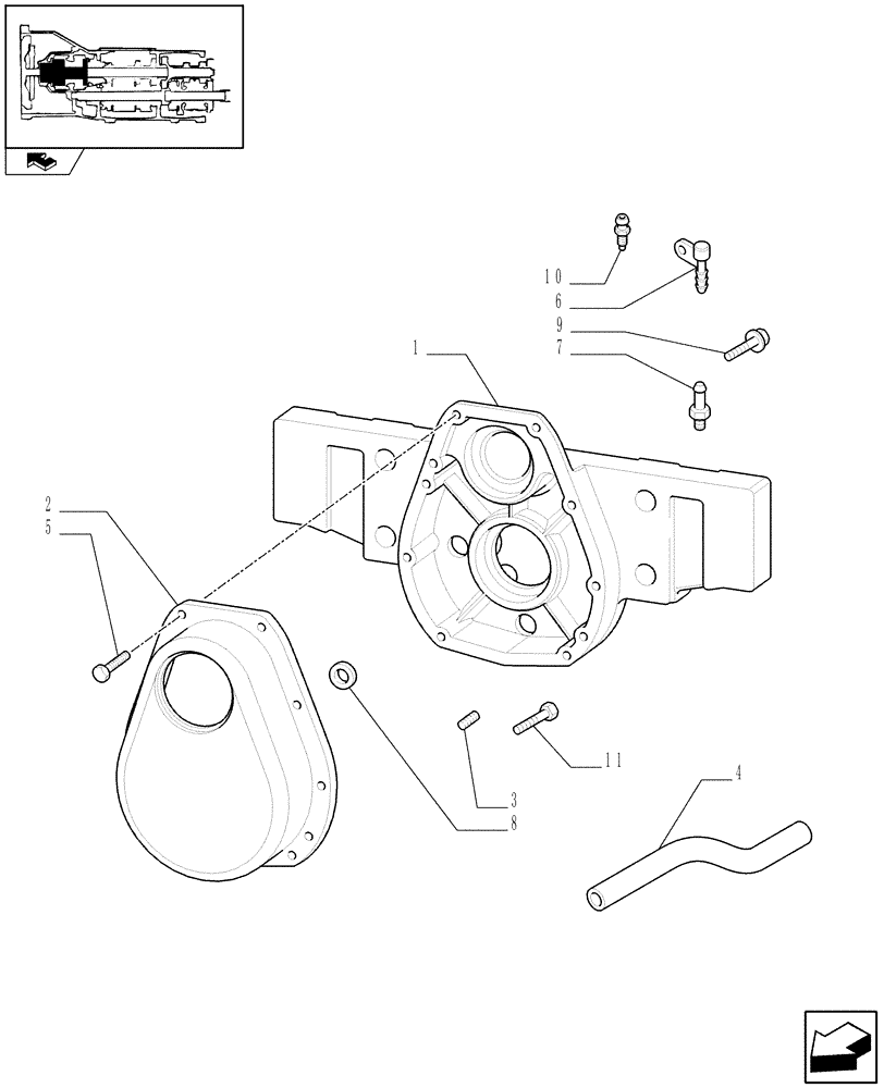 Схема запчастей Case IH FARMALL 75C - (1.80.5/01[01]) - FRONT HPL AND PTO AXLE MOUNTED - POWER TAKE-OFF (VAR.330848-331848-332848-333848) (07) - HYDRAULIC SYSTEM