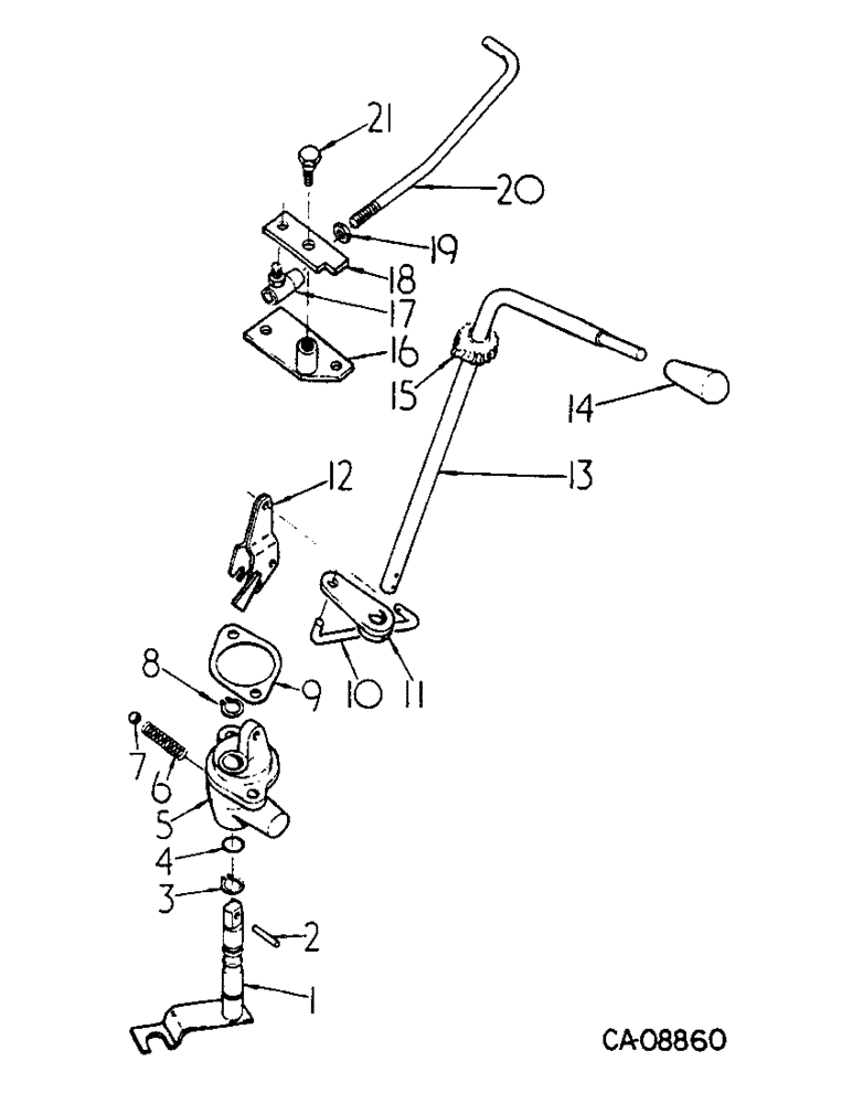 Схема запчастей Case IH 584 - (07-20) - FORWARD AND REVERSE LEVER AND CONNECTIONS (04) - Drive Train