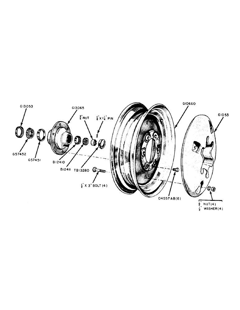 Схема запчастей Case IH 300-SERIES - (126) - FRONT WHEEL AND HUB, 301-311 GENERAL PURPOSE (06) - POWER TRAIN