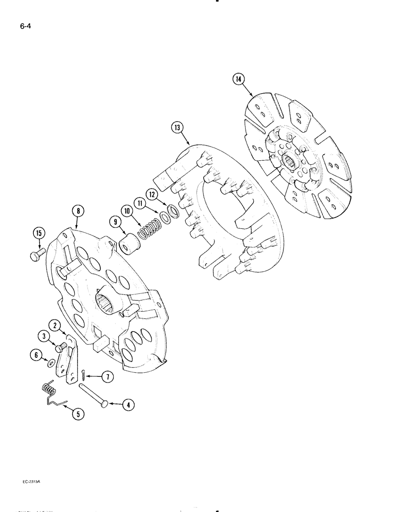 Схема запчастей Case IH 595 - (6-004) - HEAVY DUTY CLUTCH, ROCKFORD 12 INCH (06) - POWER TRAIN