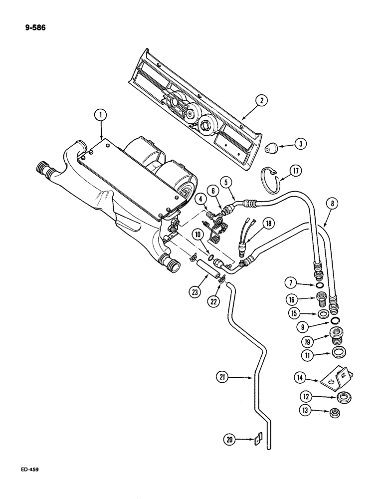 Схема запчастей Case IH 585 - (9-586) - AIR CONDITIONING PIPES, CONDENSER TO CAB (09) - CHASSIS/ATTACHMENTS