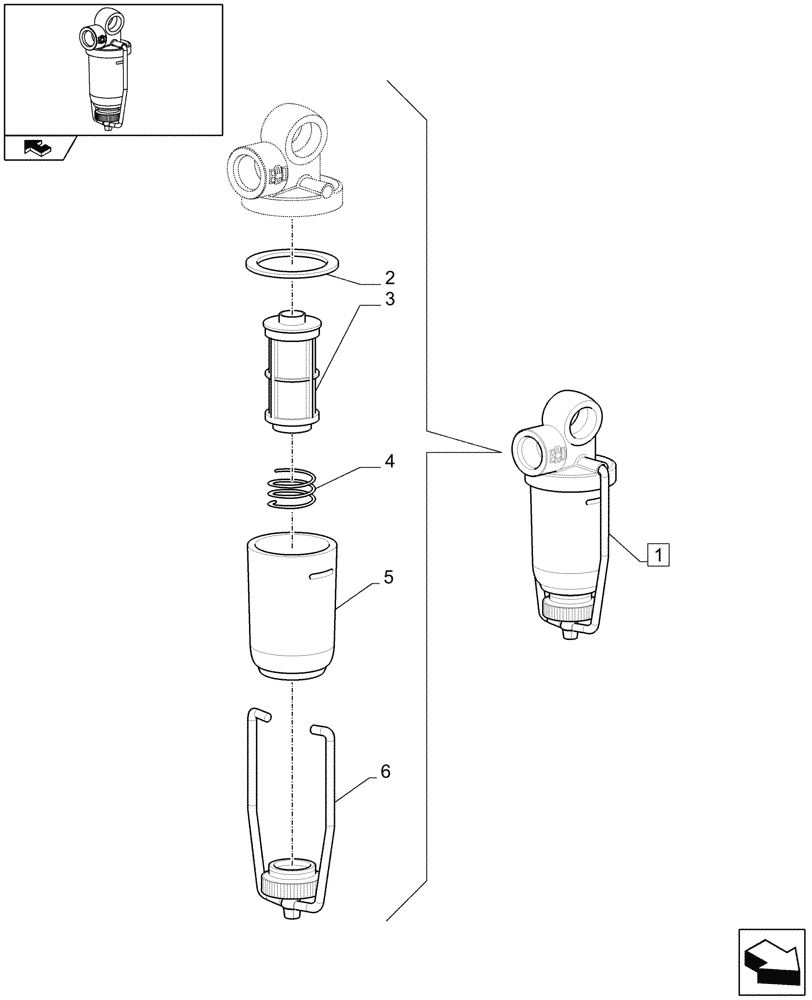 Схема запчастей Case IH PUMA 195 - (1.14.6/ A) - FUEL FILTER - BREAKDOWN - D6809 (02) - ENGINE EQUIPMENT