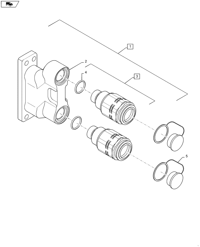 Схема запчастей Case IH QUADTRAC 500 - (35.204.18) - VALVE COUPLER ASSEMBLY - SCRAPER UNITS (35) - HYDRAULIC SYSTEMS