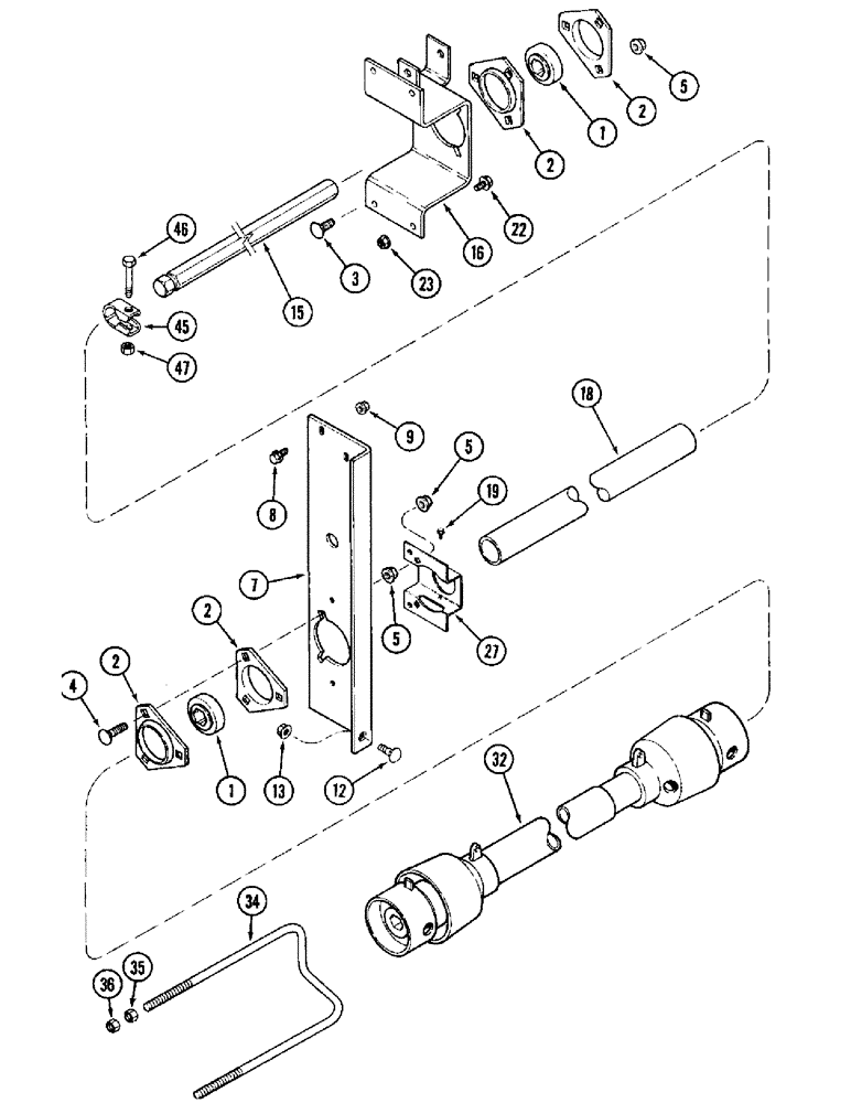 Схема запчастей Case IH 1020 - (9B-18) - KNIFE JACKSHAFT DRIVE, 17.5 AND 20.0 FOOT HEADER (09) - CHASSIS/ATTACHMENTS