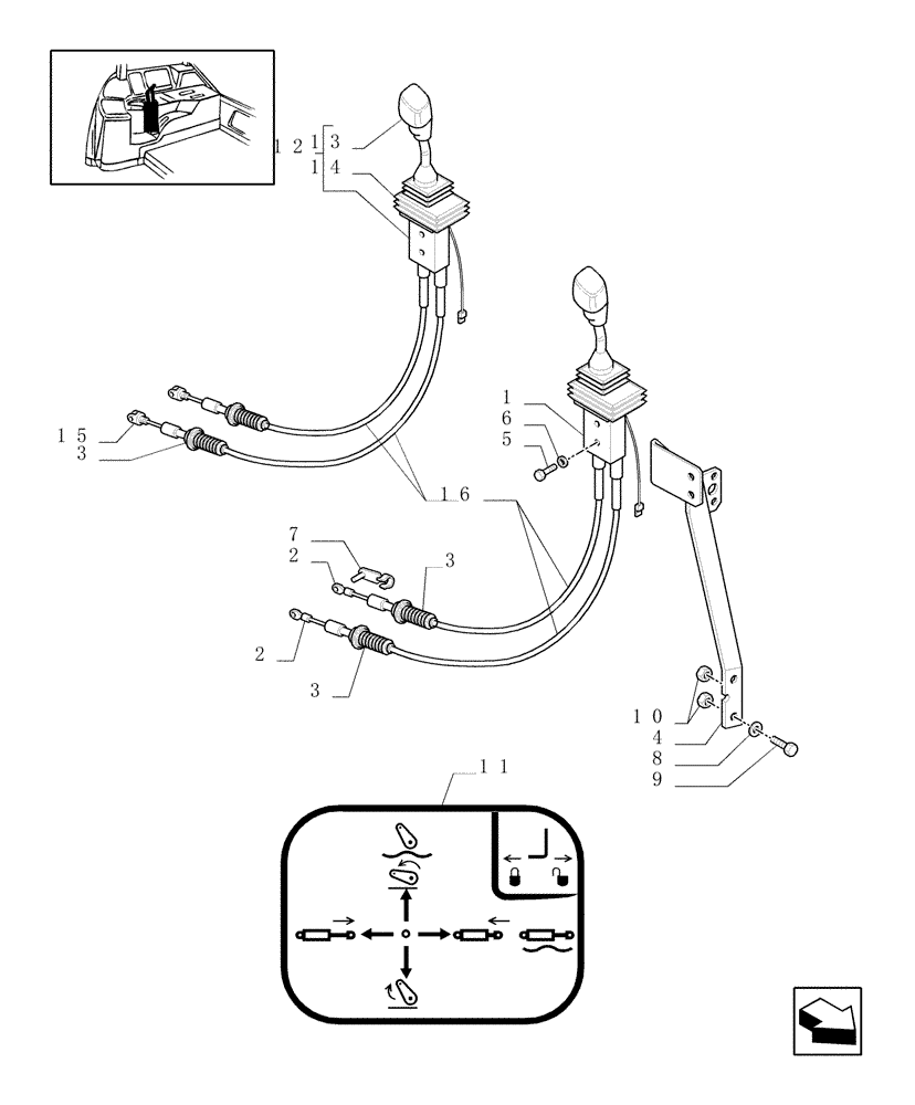 Схема запчастей Case IH MXM130 - (1.96.2/06) - (VAR.714) VALVE CONTROL UNIT WITH JOYSTICK FOR FRONT LIFT W/HI-LO (10) - OPERATORS PLATFORM/CAB