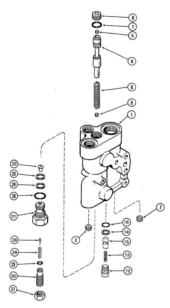 Схема запчастей Case IH 7230 - (5-022) - STEERING PRIORITY VALVE ASSEMBLY (05) - STEERING