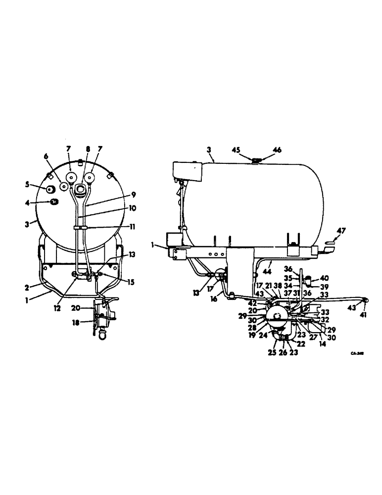 Схема запчастей Case IH C-263 - (B-44) - FUEL TANKS, SUPPORTS AND PIPING, 706 TRACTORS 