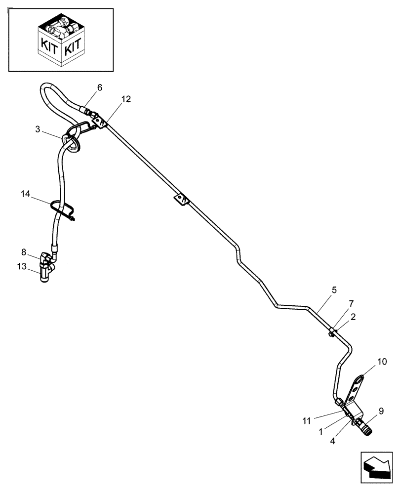 Схема запчастей Case IH 430 - (08-39[2]) - KIT, CASE DRAIN, HIGH FLOW (08) - HYDRAULICS