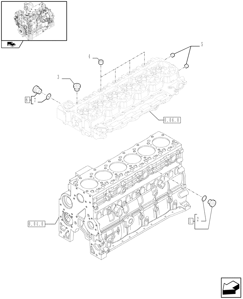 Схема запчастей Case IH PUMA 140 - (0.32.3[02]) - ENGINE COOLING SYSTEM PIPING (01) - ENGINE