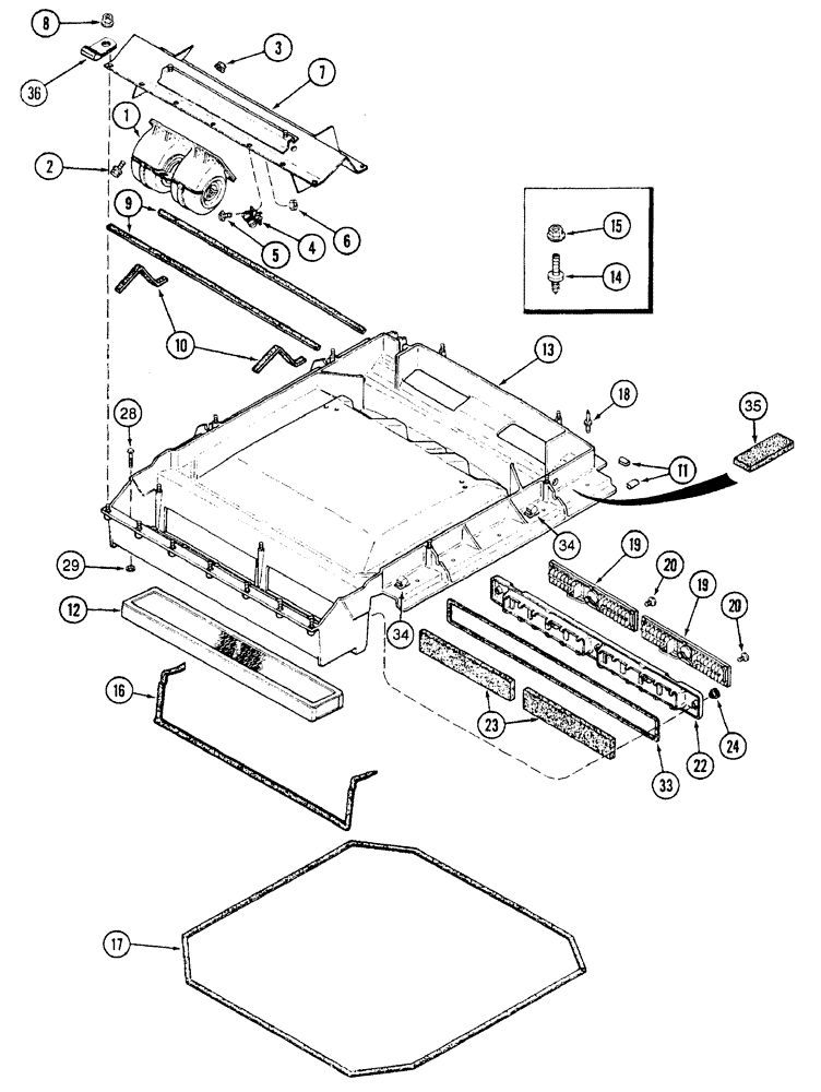 Схема запчастей Case IH 7220 - (9-130) - CAB, AIR FILTER AND BLOWER HOUSING (09) - CHASSIS/ATTACHMENTS