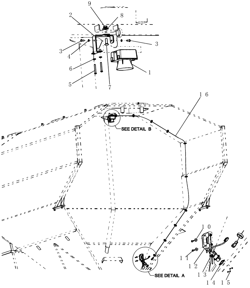 Схема запчастей Case IH 3580 - (39.100.09) - BIN SENSORS (39) - FRAMES AND BALLASTING