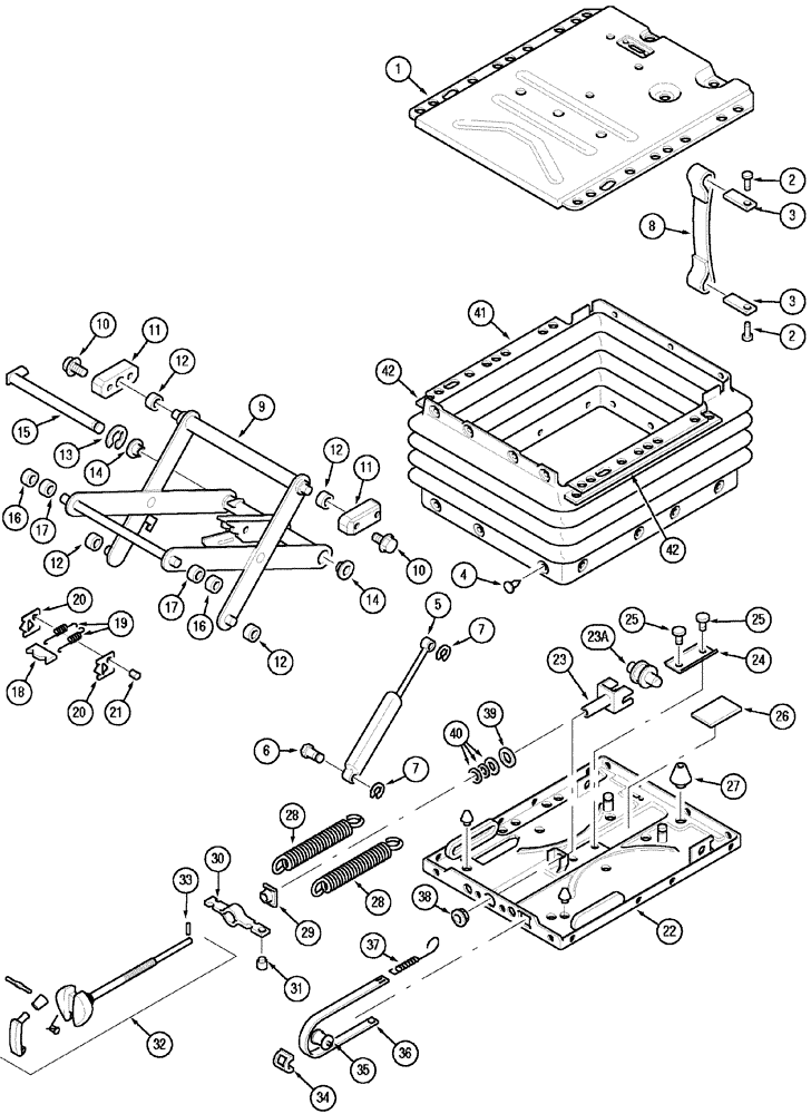 Схема запчастей Case IH CX50 - (09-50) - MECHANICAL SUSPENSION - GRAMMER (09) - CHASSIS/ATTACHMENTS