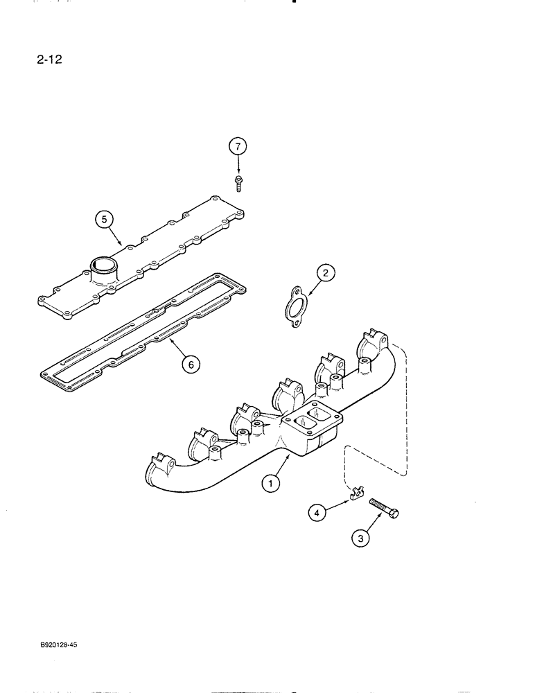 Схема запчастей Case IH 6830T - (2-12) - MANIFOLDS, 6T-830 ENGINE, EXHAUST 