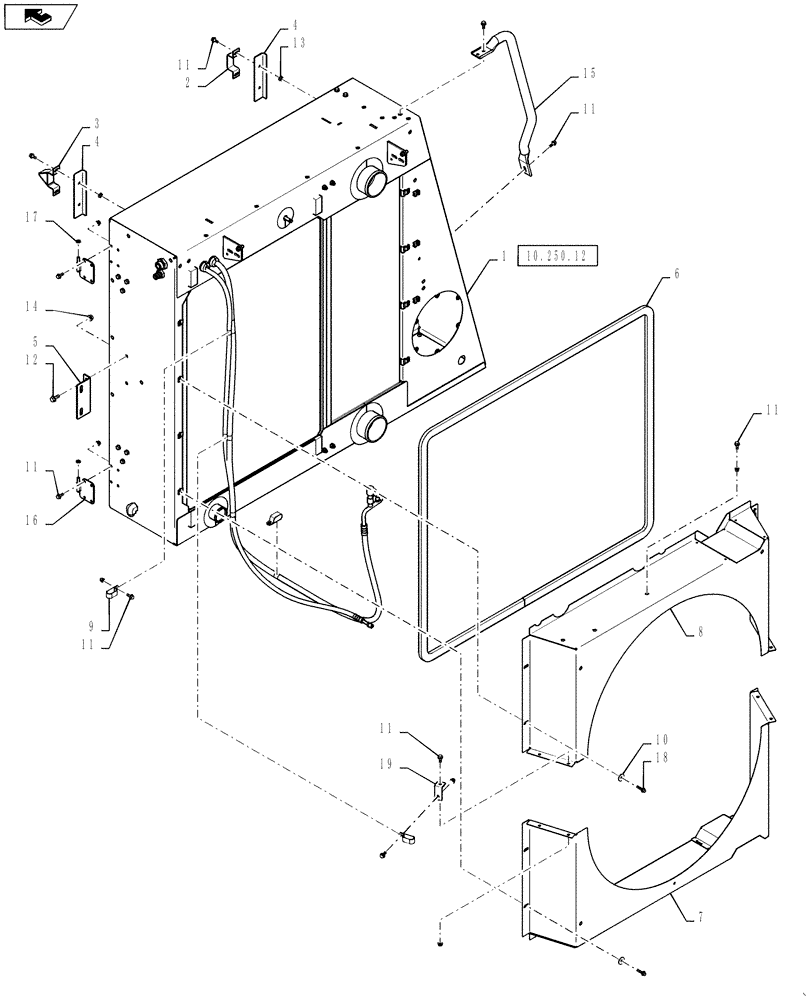 Схема запчастей Case IH 6130 - (10.310.03) - COOLER BOX ASSY (10) - ENGINE