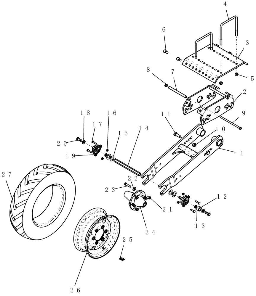 Схема запчастей Case IH 1200 - (D.20.B[06]) - CARRYING WHEELS - RH 12R VR (ASN CBJ036115) D - Travel