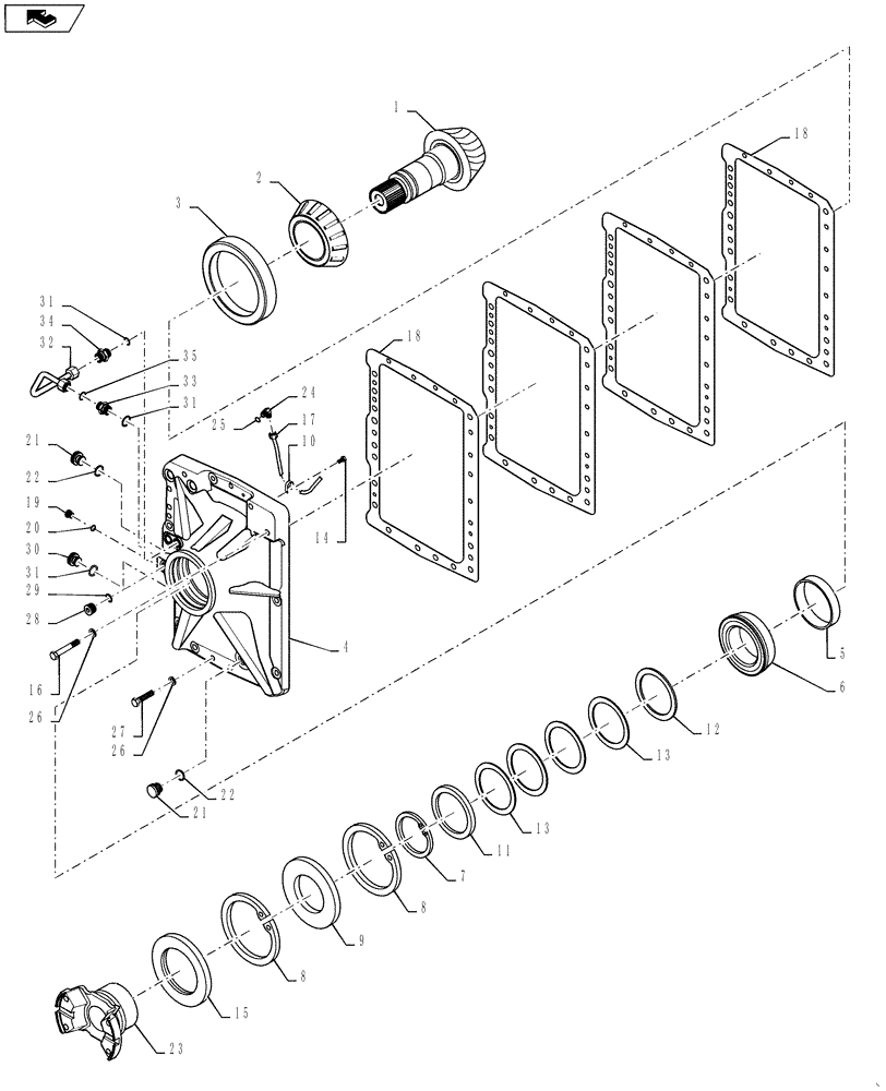 Схема запчастей Case IH STEIGER 500 - (25.100.02) - 450 SERIES AXLE - FRONT COVER - STEIGER 500 (25) - FRONT AXLE SYSTEM