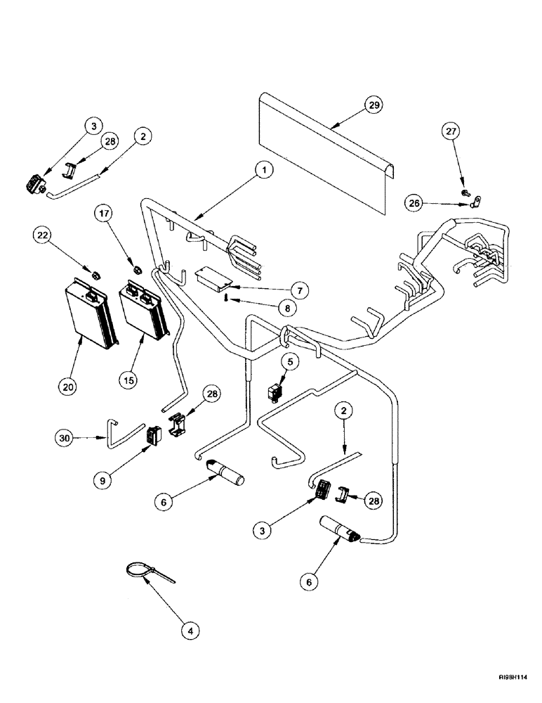 Схема запчастей Case IH MX200 - (4-010) - HARNESS, TRANSMISSION (04) - ELECTRICAL SYSTEMS